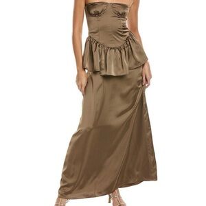 Strapless Corset Peplum Dress by We Wore What - NWT